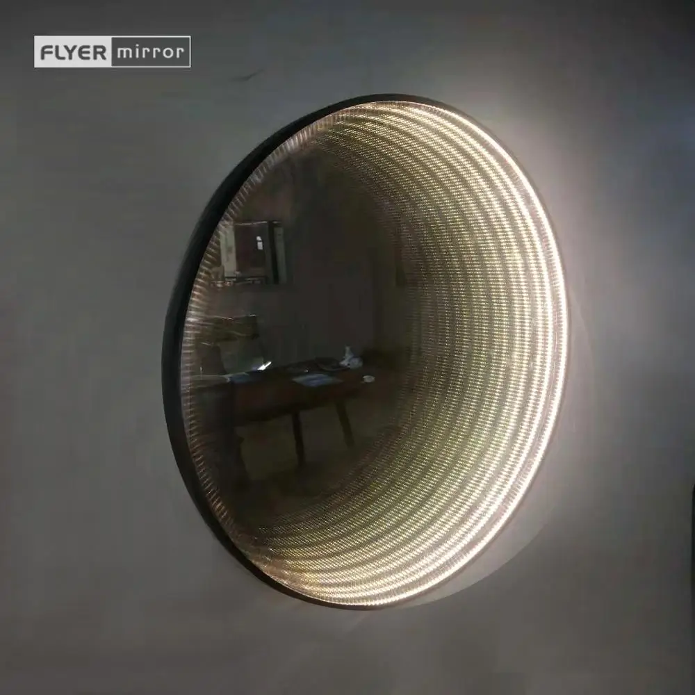 New Style Infinity Wall Mirror Light Decor Home Infinity Round 3d Tunnel Led Mirror