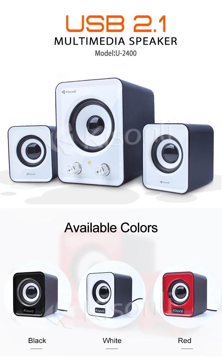 Kisonli 3 Way Mini USB Bocina External Laptop / Desktop / Computer Speakers System with 3.5mm Jack - ANKUX.COM