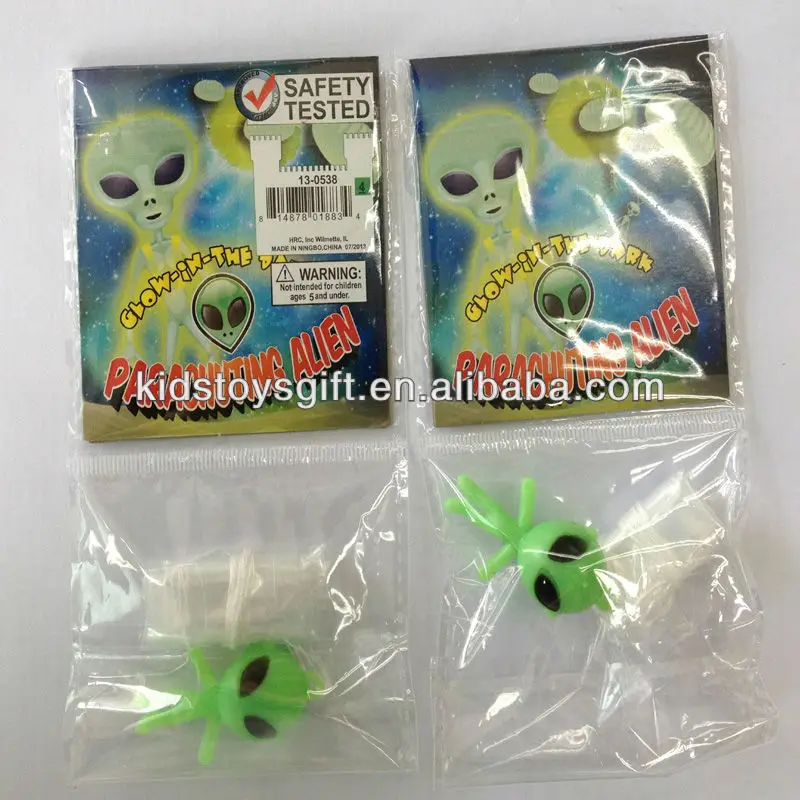 Promotional Glowindark Alien Parachute Toy/plastic Parachuting Alien