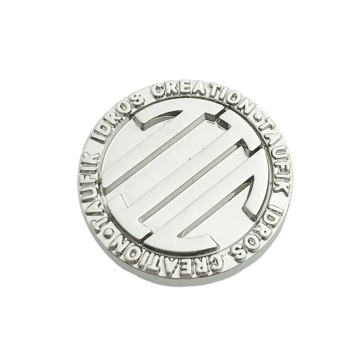Fashion engraved brand logo custom made metal denim jeans button for garment