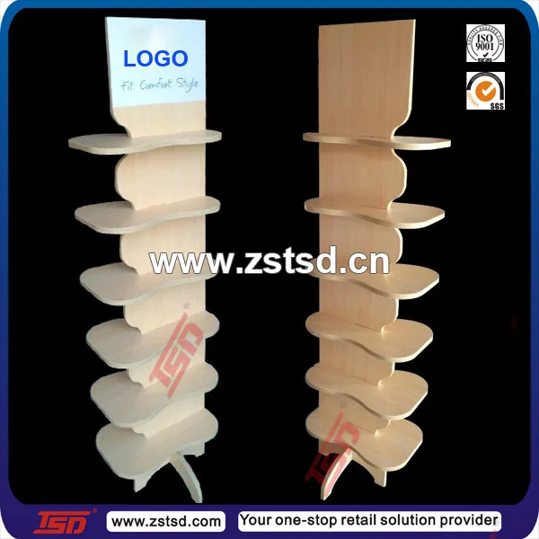 Rotating Wood Slatwall Shoe Display Shelf Buy Rotating Slatwall