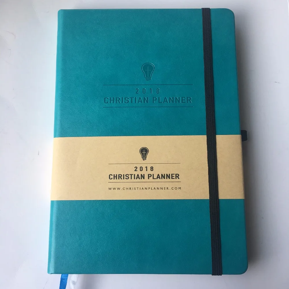 Custom Printed Pu Leather Cover Agenda With Elastic Pen Holder Buy