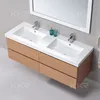 modern l shaped acrylic solid surface double sink bathroom vanity