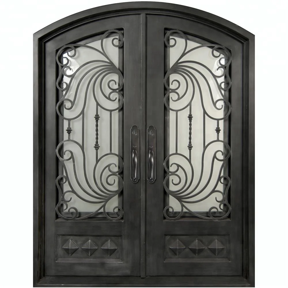 Modern House Iron Pipe Doors Design,Wrought Iron Door And Glass - Buy