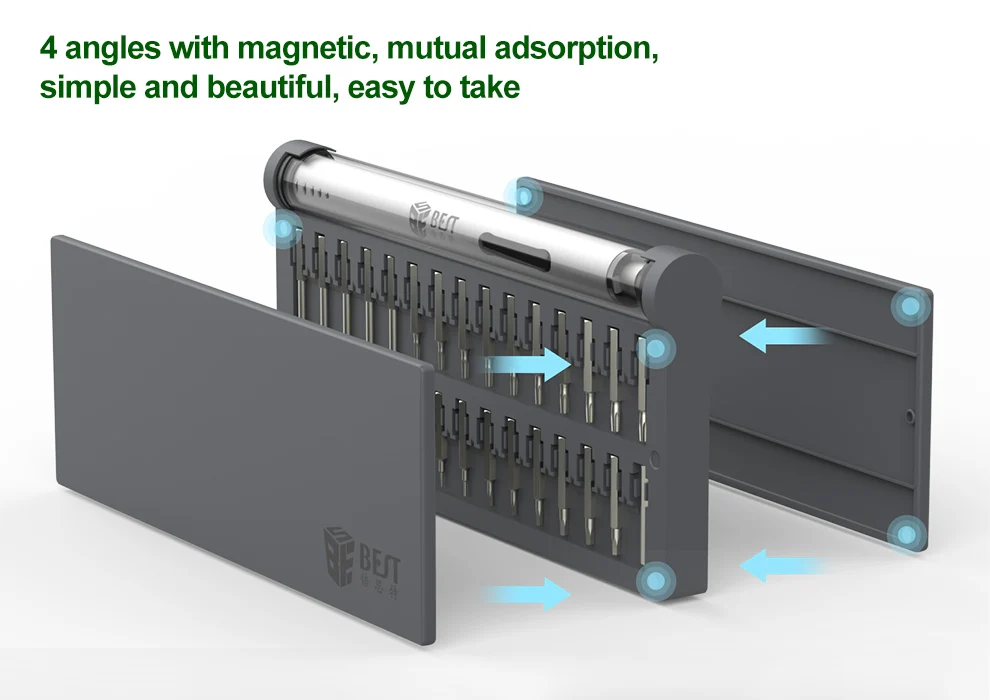BESTOOL 57 in 1 With Magnet Pad Magnetizer Electric Screwdriver Set Rechargeable Cordless Power Screw Driver Kit