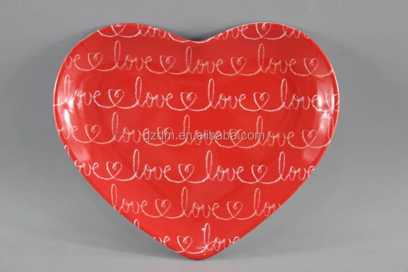 Valentine's day Melamine heart-shaped Plate