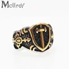 Mcllroy Wholesale men's ring punk Vintage Fashion titanium ring Engagement Ancient Shield shape Sword design couple rings