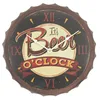 2018 New Design Decorative Metal Bottle Cap Wall Clock Vintage Clock