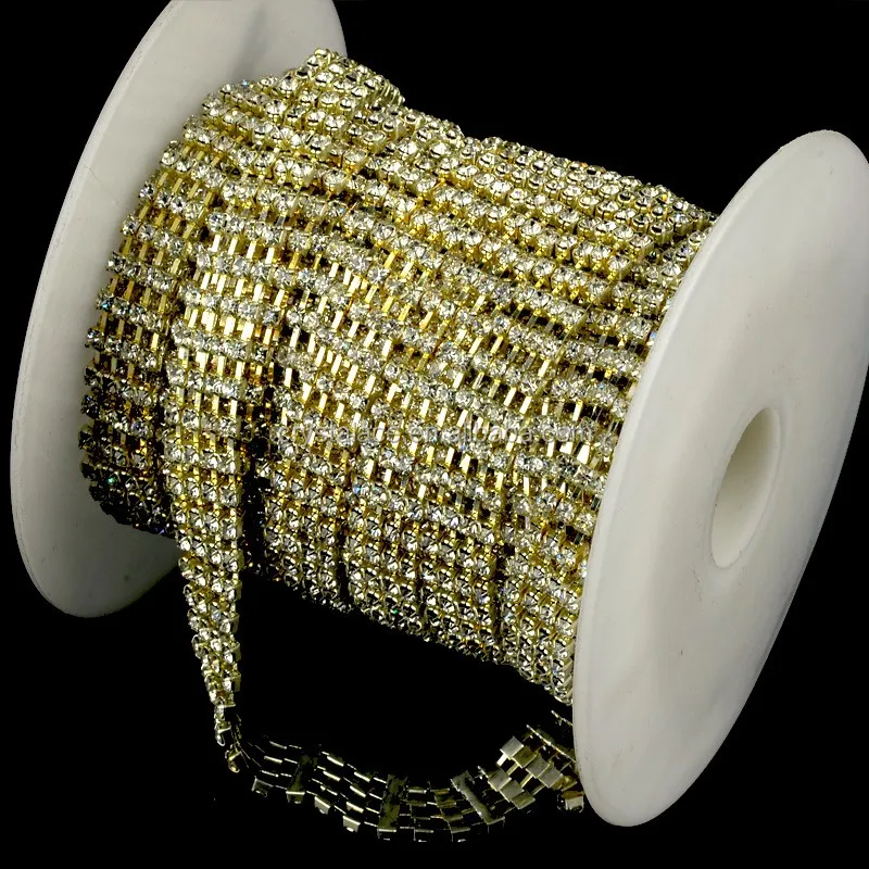 4 rows rhinestone cup chain, multi rows rhinestone chain trimming for garments