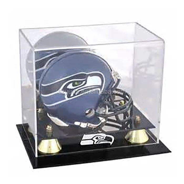 Deluxe Acrylic Full Size Batting Helmet Display Case With Metal Stand