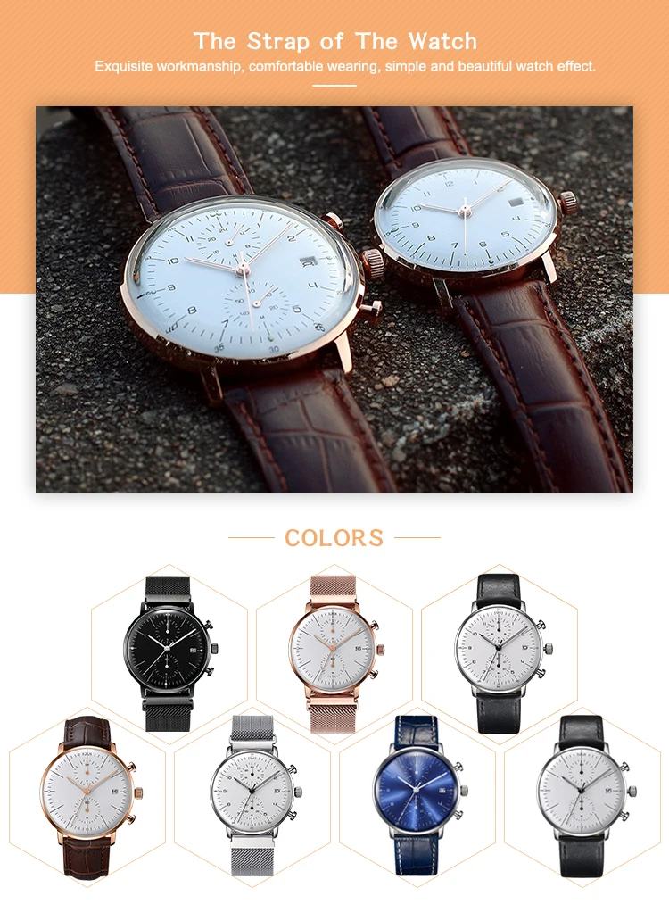 Custom Watches Wholesale Chronograph Quartz Stainless Steel Wrist Watch