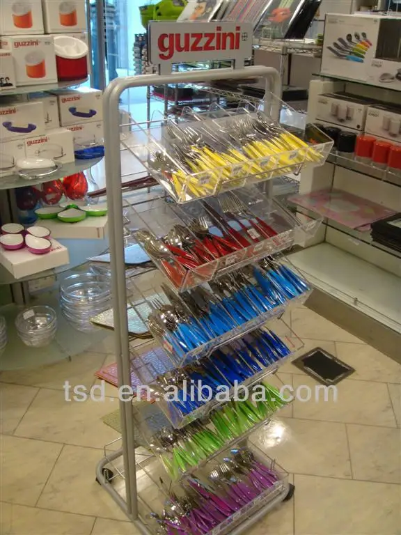 Shop Retail Tableware Cutlery Spoon Set Dinnerware Metal Acrylic