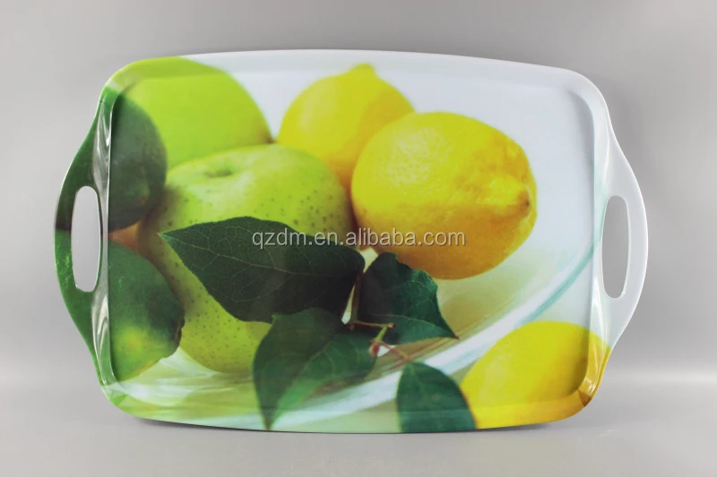 19inch melamine serving tray with handle fruit print