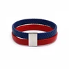 NEW Simple Styles Colorful Red Sheep Leather With Blue Braided Leather Bracelet OEM