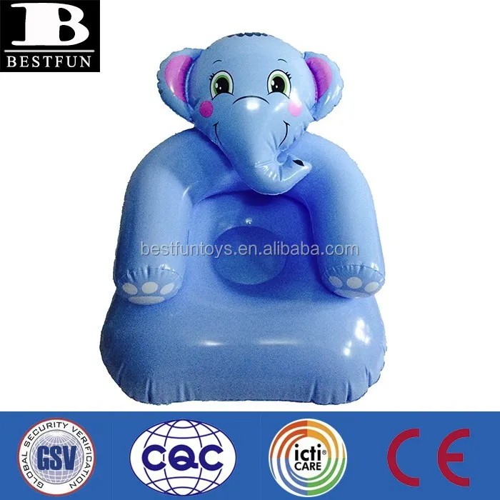 Promotional Customized Blue Elephant Inflatable Chair For Kids