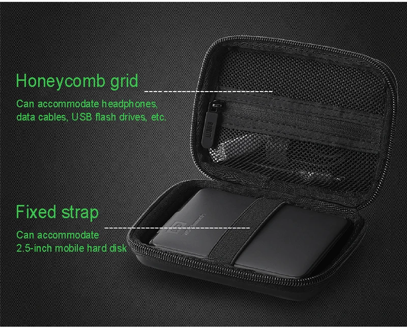 Bubm Waterproof Zip Closure Disk Eva Hard Shell Hdd Hard Drive Caddy