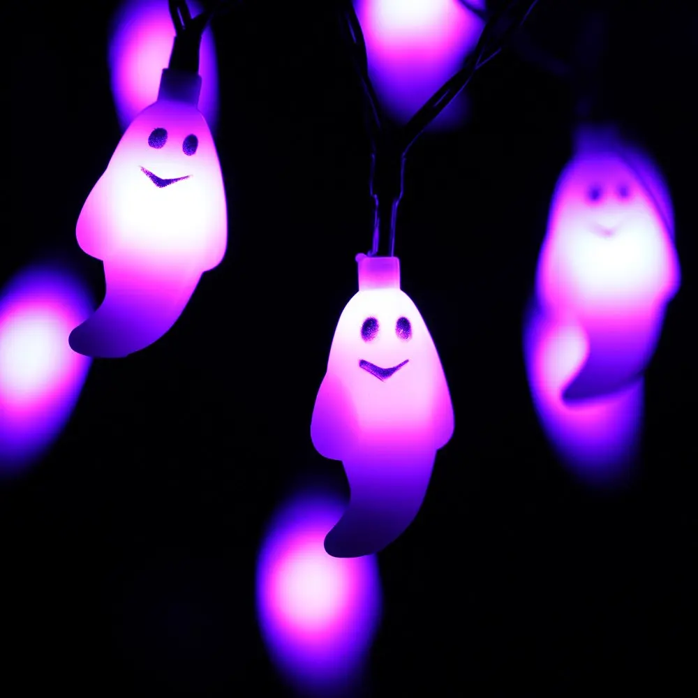 Buy Recesky Purple Ghost String Lights - 20 LED 7.9ft Battery Operated ...