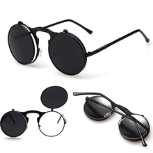 Vintage Steampunk Sunglasses Round Designer Steam Punk Metal Glasses Women Sunglasses Men Retro Circle Sun Glasses Oculos de sol