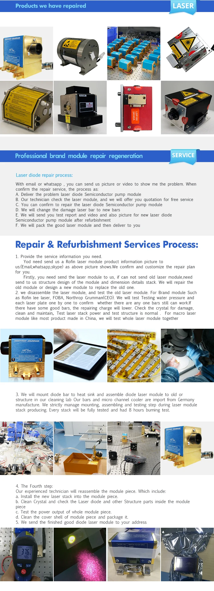 Ceo Diode Laser Module 50w200w Repair And Replace Semiconductor Pump