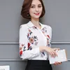 or10486h Autumn latest design women chiffon blouse ladies slim printed tops