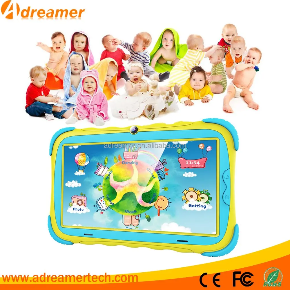 Adreamer 7 inch quad core silicon angle bead baby and kids tablet pc with IPS Screen