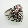 JMY Wholesale Stainless Steel Live To Ride Cross Skull Rings For Biker Rider Titanium Jewelry
