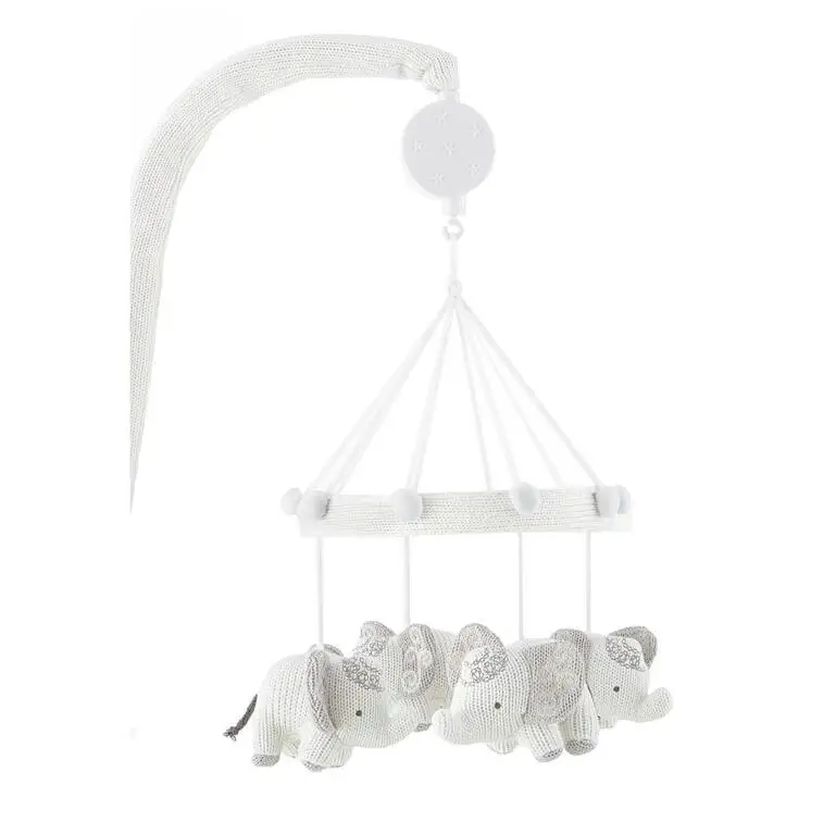 High Quality Baby Knitted Elephant Toy Crib Hanging Elephant Music