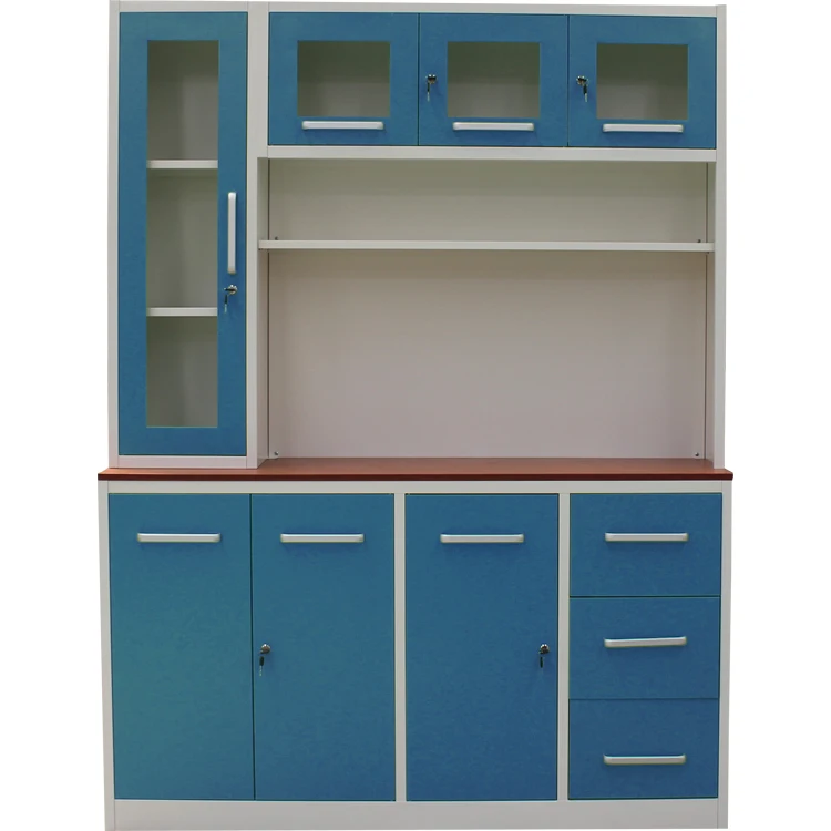 
Home Living Room Wardrobe Furniture Blue Metal Storage Cabinets steel kitchen pantry cupboards 