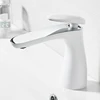 Modern white brass mixer taps Single handle bathroom wash basin faucet