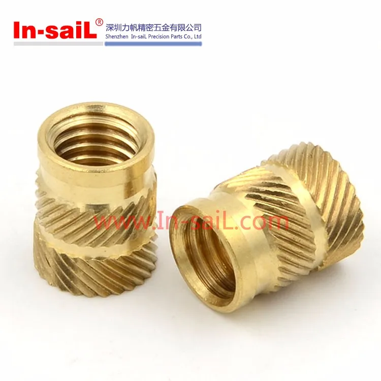M6 M8 Brass Thread Inserts Nuts Copper injection Plastic Knurl Nut