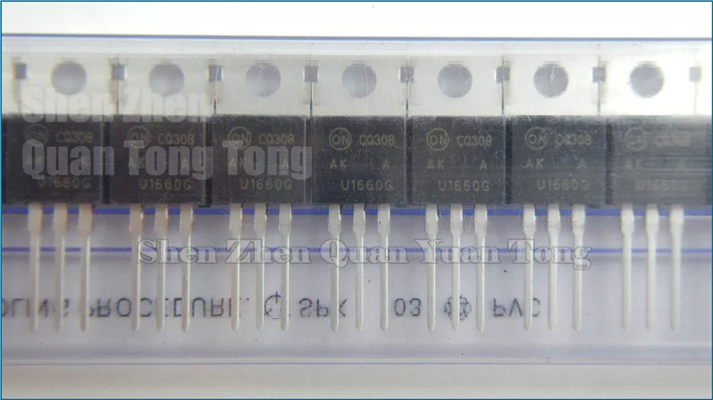 thumbnail image 2 of 5 Pcs MUR1660CTG / U1660G TO-220 Fast Recovery Rectifier Diodes - 16A 600V 2 of 11