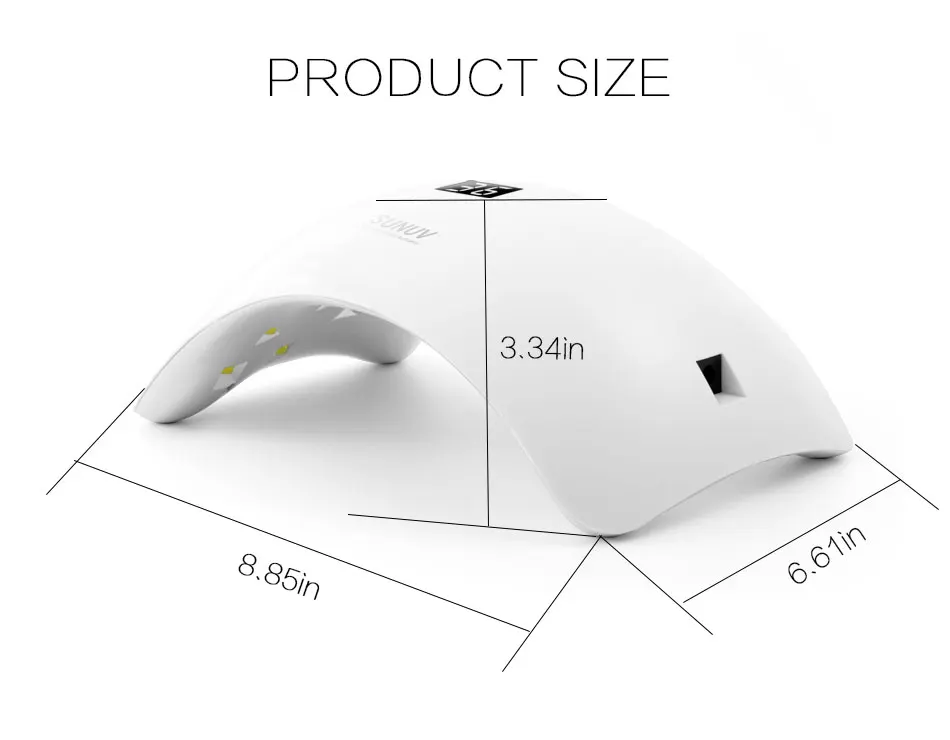 SUNUV SUN8 UV LED Nail Lamp 48W Nail Gel Dryer 30s 60s Timer 90s Low Heat Mode Curing UV LED Gels Nail Polish Art Tools