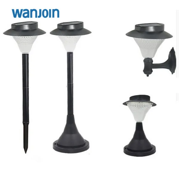 Amazon hot selling 24LED Solar Power Garden Decorative Yard Lamp Outdoor Lighting---Black lamp head with Silvery poles