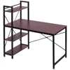 Modern Style Writing Study Table Computer Desk with 4 Tier Bookshelves