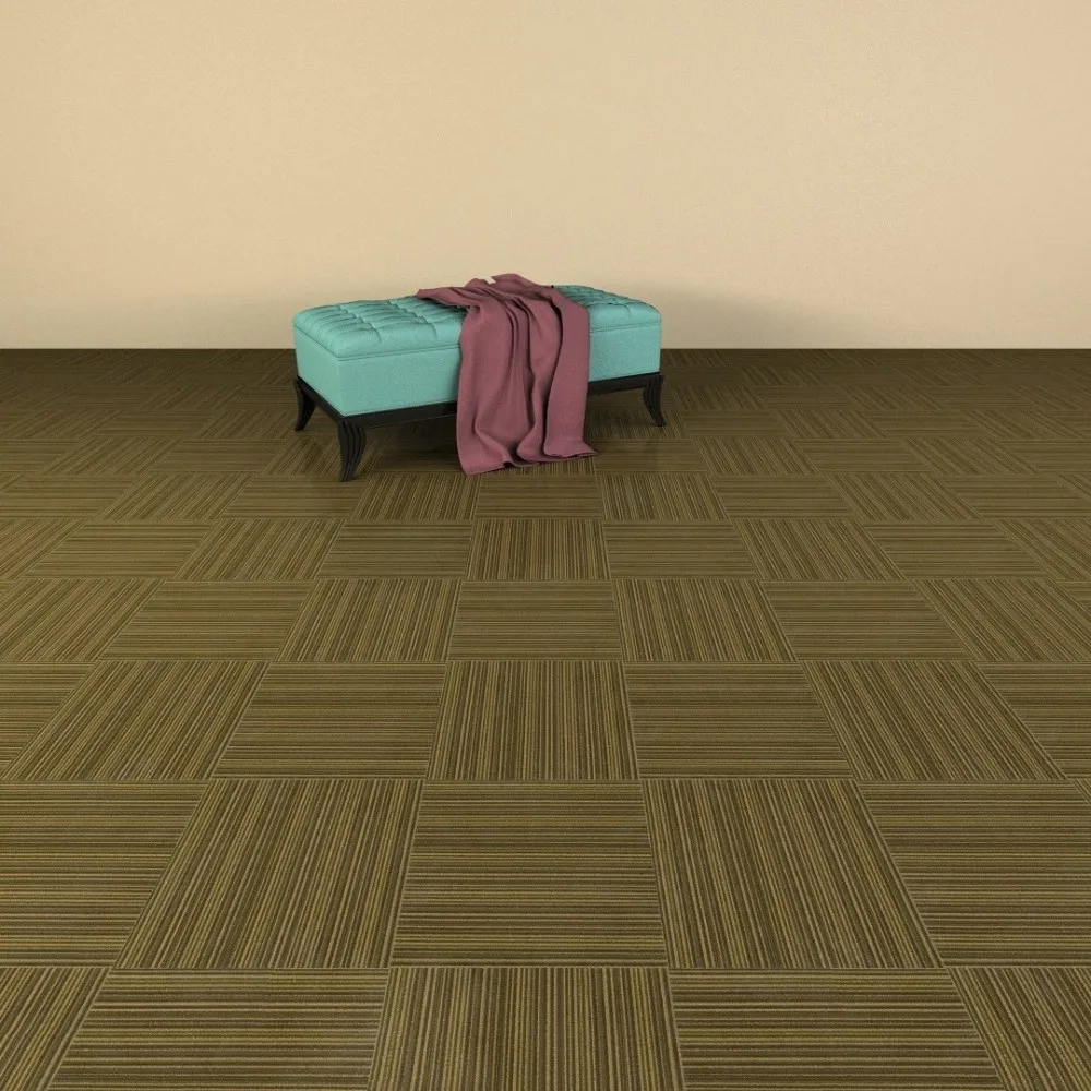 50x50cm Pp Olefin Loop Pile Strip Pattern Carpet Tile Modular Carpet