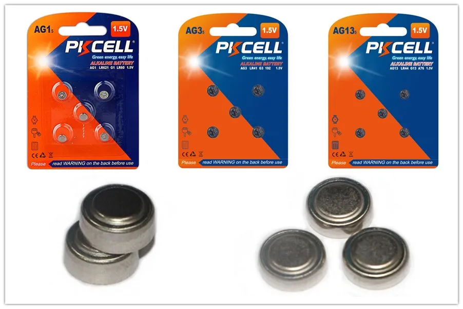 Pkcell 0% Hg Pg Button Cell Ag13 Lr44 Alkaline Coin 