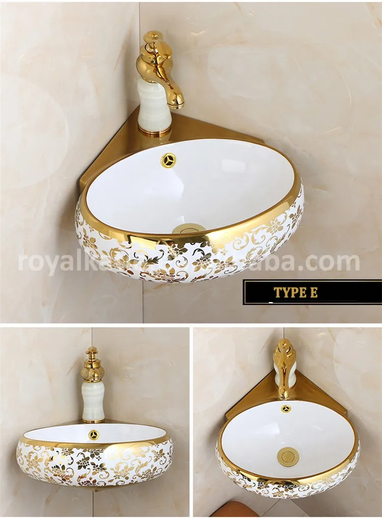 High Quality Long Duration Time Designer Sink Gold Supplier,Wall Hung