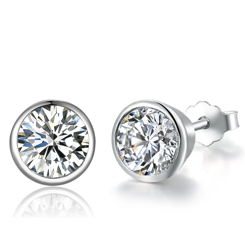 925 Sterling Silver Stud Earrings With Cz Se155 Buy Stud Earrings