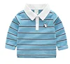Wholesale soft baby boys wear new design polo t-shirt organic cotton t shirts with striped