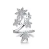 OSDR181 2019 Simple Maple Leaf Ring Micro Pave Ring Maple rhodium plated rings