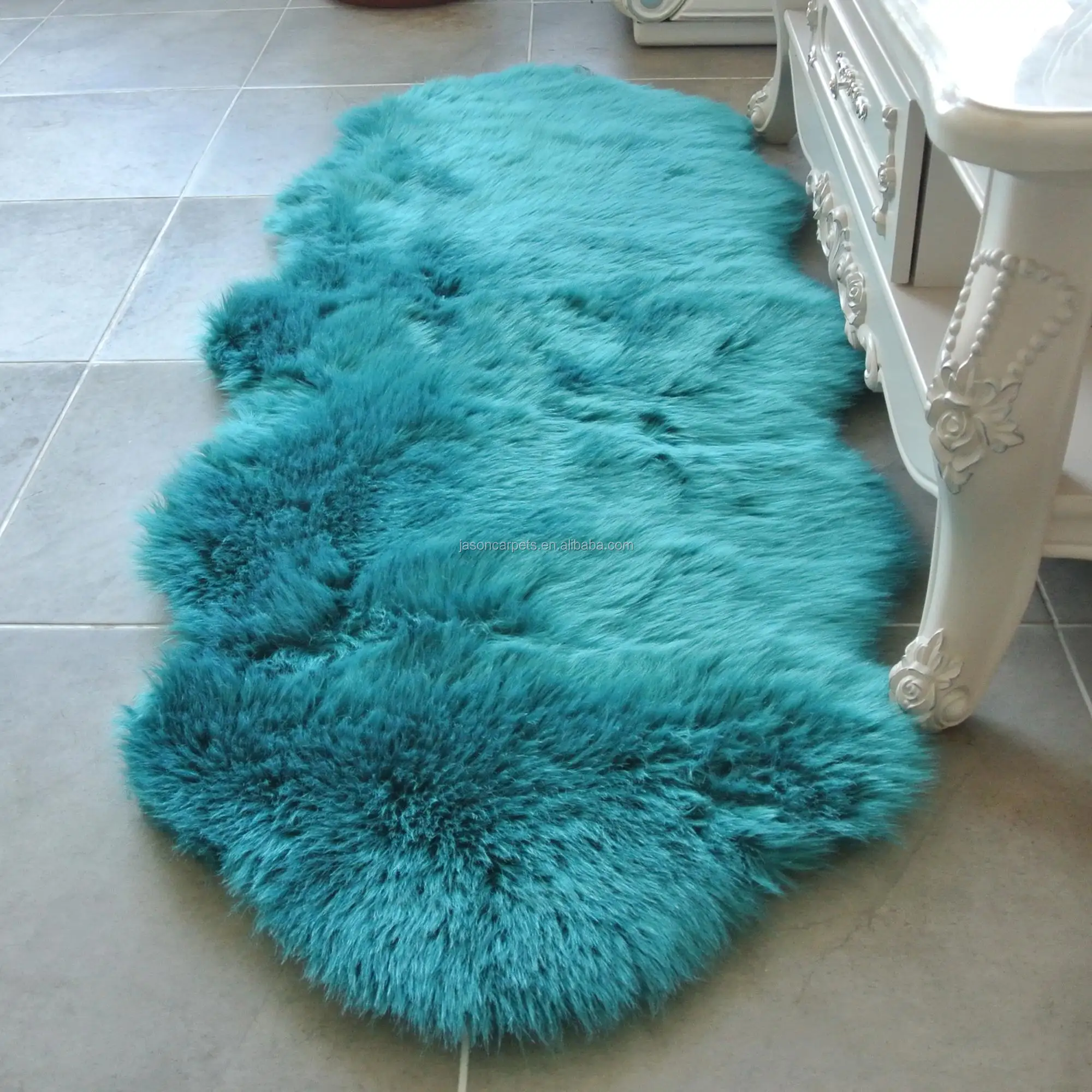 Long Hair Cheap Priceteal Color Luxury Sheepskin Faux Fur Rug Buy