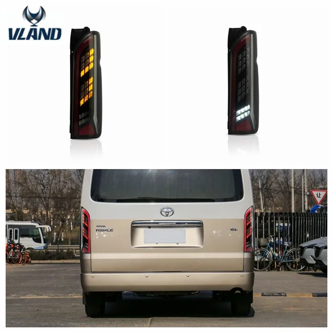 VLAND manufacturer for car LED light bars tail light 2005-2013-2018 for Hiace taillamp LED back lamp with sequential indicator