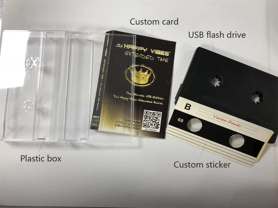 Wholesale Cassette Tape Design Plastic Customized Logo Usb Flash Drive