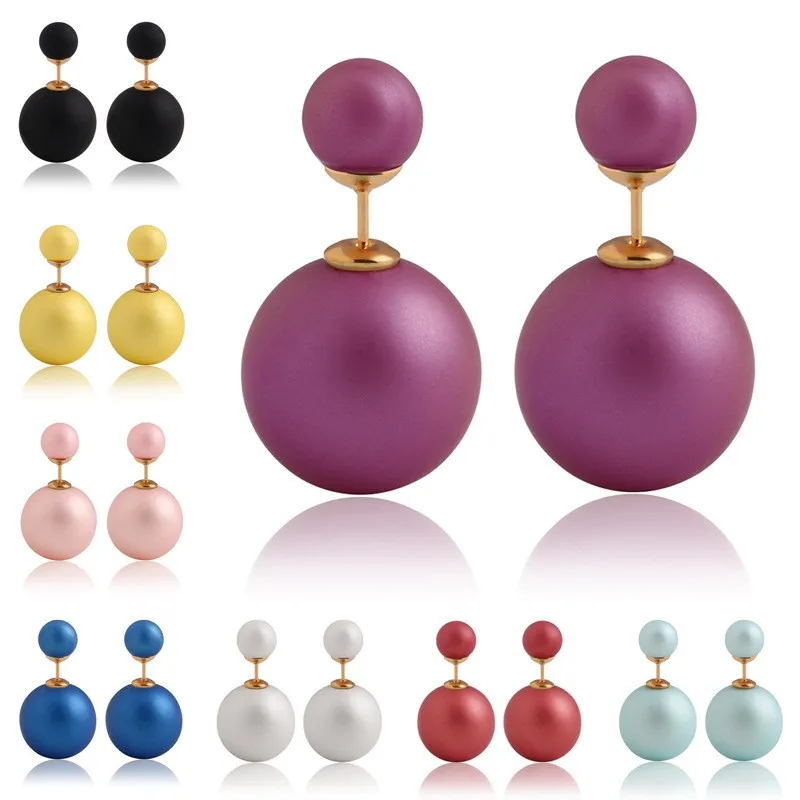Wholesale Double Ball Earring Designs With Rhinestone Stud Earring