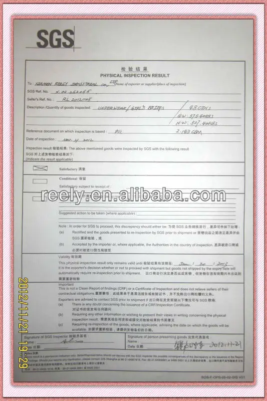 SGS INSPECTION REPORT