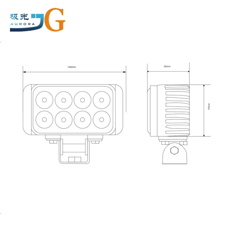 5'' 24w LED Work Lamp For Truck 1800LM 24v LED Rectangular Design Industrial Machine Work Light