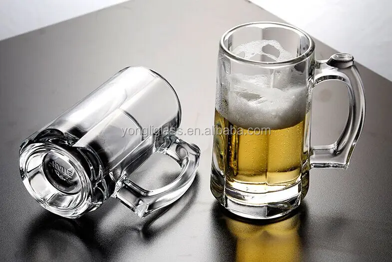 Factory wholesale 350ml beer glass with handle beer mug for Oktoberfest