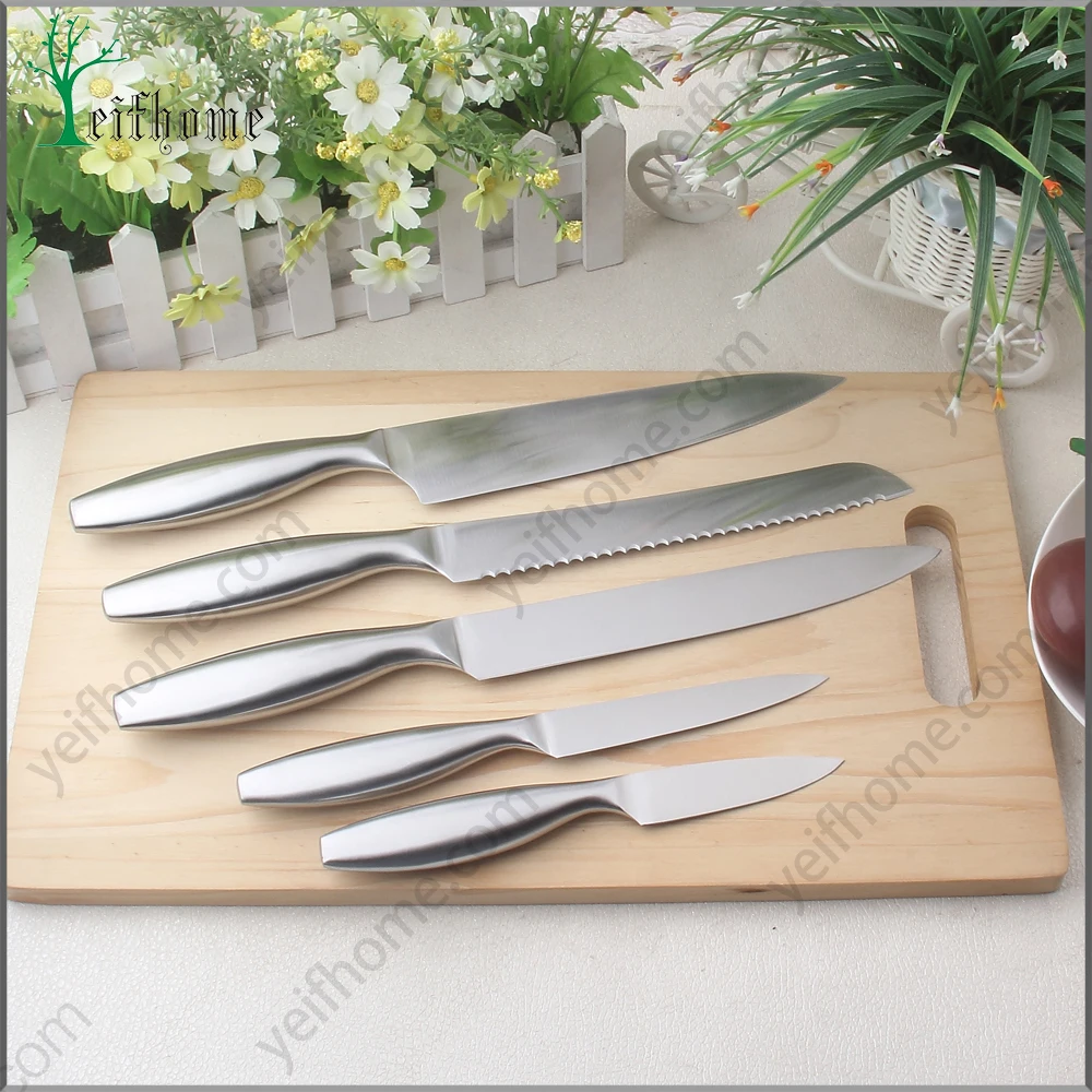 2017 high quality stainless steel 5 pcs kitchen knife set
