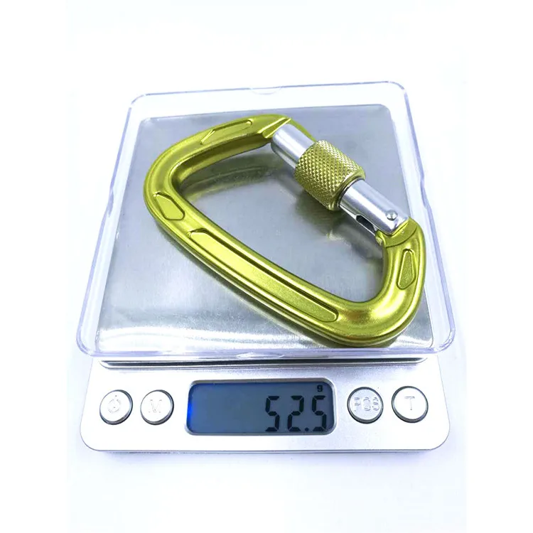 12mm Aluminum Snap Hooks Wholesale 22kn Selflocking Carabiner Outdoor Climbing Carabiner Hook Dog Rope Leash Hook