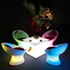 Modern furniture garden furniture LED bar chair light up coffee chair and table luminous tea table and chair for party baquet